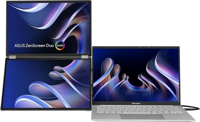 ASUS Монітор портативний Asus 2x14" ZenScreen DUO MQ149CD mHDMI, 2xUSB-C, OLED, 1920x1200, 16:10, DCI-P3 100%, HDR400, Cover 90LM0AKV-B01N70 фото