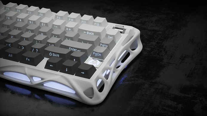 GravaStar Клавіатура механічна Mercury K1 80keys, GravaStar x Kailh Cheery Pink, EN/UKR, BT/WL/USB, білий GSK1_GWHT фото