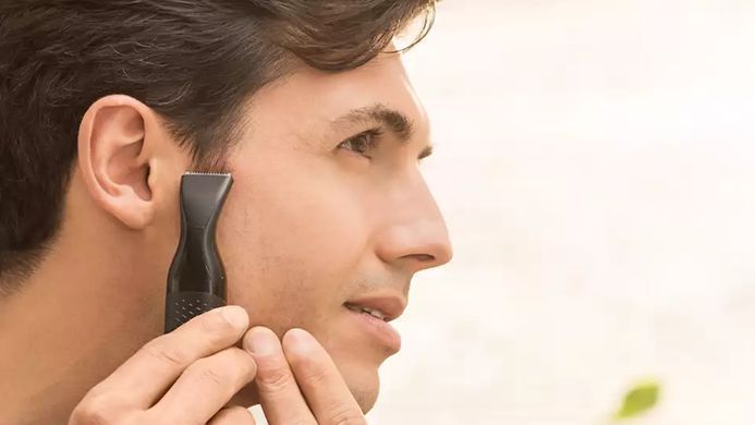 Philips Тример Series 5000, для бороди, вусів, окантовки, брови, носа та вух, 1хАА, насадок-4, чохол, сталь, чорний NT5650/16 фото