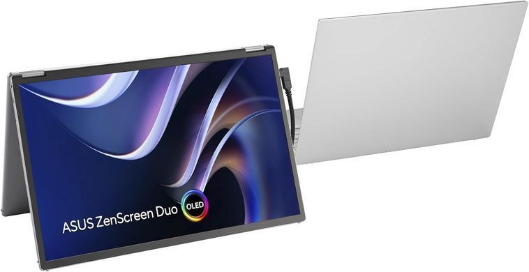 ASUS Монітор портативний Asus 2x14" ZenScreen DUO MQ149CD mHDMI, 2xUSB-C, OLED, 1920x1200, 16:10, DCI-P3 100%, HDR400, Cover 90LM0AKV-B01N70 фото