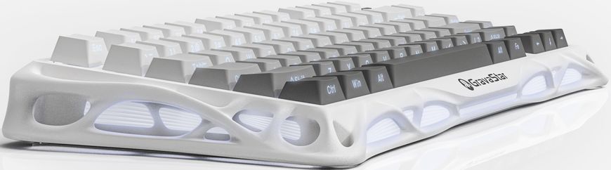 GravaStar Клавіатура механічна Mercury K1 80keys, GravaStar x Kailh Cheery Pink, EN/UKR, BT/WL/USB, білий GSK1_GWHT фото