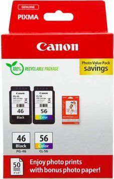 Canon Комплект No.46: Картридж Canon PG-46Bk/CL-56 кольор. Value Pack 9059B006 фото