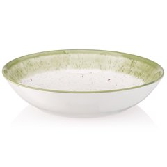 ARDESTO Тарілка супова Siena, 20см, порцеляна, біло-зелений AR2920SWG фото