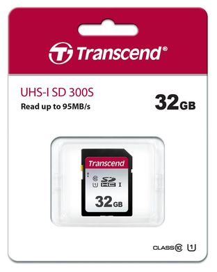 Карта памяти Transcend SD 32GB C10 UHS-I R100/W20MB/s TS32GSDC300S фото