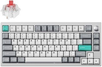Lemokey Клавіатура механічна P1 Pro 84Key, Super Red, WL/BT/USB-A, QMK/VIA, Hot-Swap, EN/UKR, RGB, Knob, Space Silver P1P-X1-UA фото