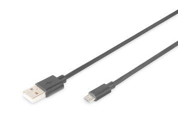 Digitus Кабель USB 2.0 (AM/microB) 0.9m, black AK-300110-010-S фото