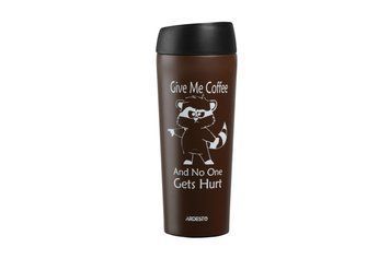 Термочашка Ardesto Coffee time Raccoon 450 мл, нержавіюча сталь, коричневий AR2645DML фото
