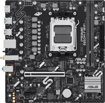 ASUS Материнcкая плата PRIME B850M-F WIFI sAM5 B850 2xDDR5 M.2 HDMI Wi-Fi BT mATX 90MB1N80-M0EAY0 фото