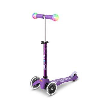 Самокат MICRO серії "Mini Deluxe Magic" &ndash; ФІОЛЕТОВИЙ (до 50 kg, триколісний, світло) MMD129 фото