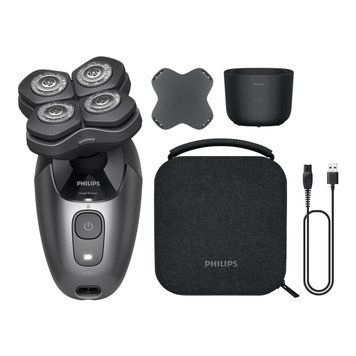 Philips Бритва електр. для голови Philips роторна Pro Series 7000, бритв.головок-4, Li-Ion, сух.+волог., кейс для збреріг., чорний HS7980/15 фото