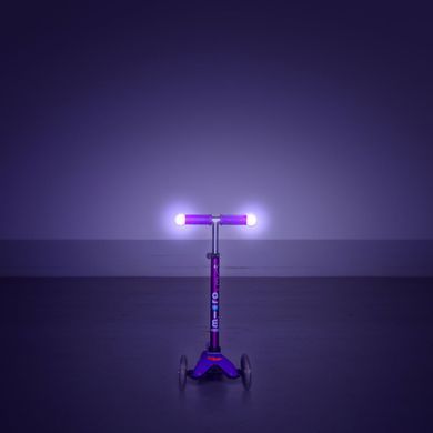 Самокат MICRO серии "Mini Deluxe Magic" &ndash; ФИОЛЕТОВЫЙ (до 50 kg, 3-х колесный, свет) MMD129 фото