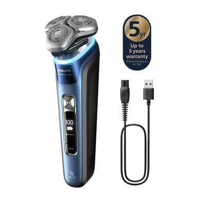 Philips Бритва електр. Series i9000 Prestige SkinIQ, бритв.головок-3, Li-Ion, сух.+волог., індикатор заряду, твердий чохол, синій XP9201/33 фото