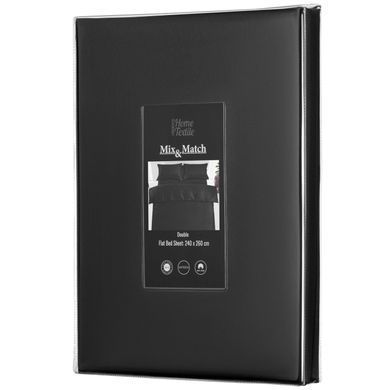 ARDESTO Простирадло Mix&Match Premium, 240x260см, 100% бавовна, сатин, чорний