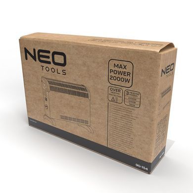 Neo Tools Конвектор, 25м2, 2000Вт, мех. упр-ние, с термостатом, открытый нагрев. элемент, белый 90-154 фото