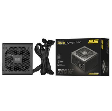 2E Gaming Блок питания Solid Power Pro (750W), >85%, 80+ Bronze, 120mm, 1xMB 24pin(20+4), 2xCPU 8pin(4+4), 3xMolex, 6xSATA, 4xPCIe 8pin(6+2), 1x12VHPWR, Semi Modular 2E-SP750BRSMII-120 фото