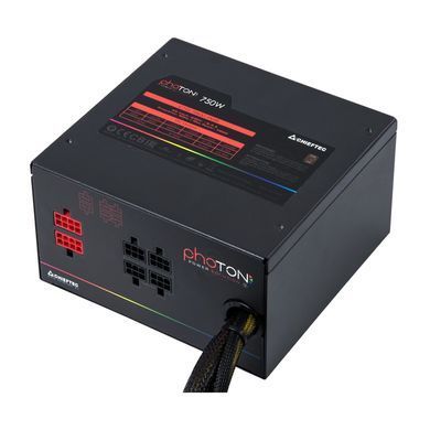 Chieftec Блок живлення RETAIL Photon CTG-750C-RGB,12cm fan,a/PFC,24+8,4xPeripheral,6xSATA,4xPCIe CTG-750C-RGB фото