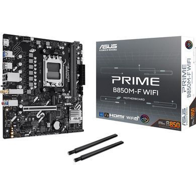 ASUS Материнcкая плата PRIME B850M-F WIFI sAM5 B850 2xDDR5 M.2 HDMI Wi-Fi BT mATX 90MB1N80-M0EAY0 фото