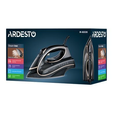 Праска Ardesto IR-B2235, 2400Вт, 450мл, паровий удар, керам. підошва, чорно-золотий IR-B2235 фото