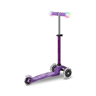 Самокат MICRO серии "Mini Deluxe Magic" &ndash; ФИОЛЕТОВЫЙ (до 50 kg, 3-х колесный, свет) MMD129 фото