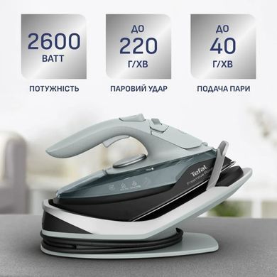 Tefal Tefal iron Freemove Power Cordless, 2600W, 250ml, steam boost -220g, constant steam - 40g, Anti-calc, ceramic soleplate, green FV6670E0 фото