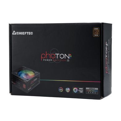 Chieftec Блок живлення RETAIL Photon CTG-750C-RGB,12cm fan,a/PFC,24+8,4xPeripheral,6xSATA,4xPCIe CTG-750C-RGB фото