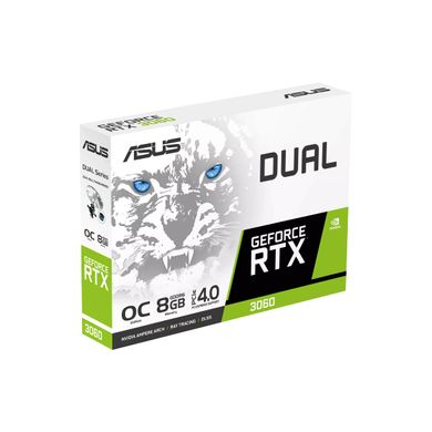 Відеокарта ASUS GeForce RTX 3060 8GB GDDR6 DUAL OC білий DUAL-RTX3060-O8G-WHITE 90YV0GB7-M0NA00 фото