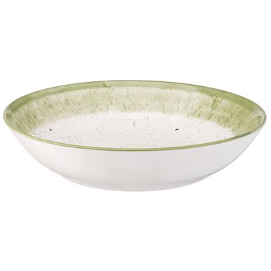 ARDESTO Тарілка супова Siena, 20см, порцеляна, біло-зелений AR2920SWG фото