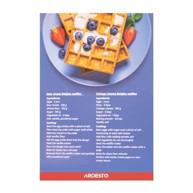 ARDESTO Вафельниця Ardesto 1200Вт, прямокутні вафлі, глибокі пластини, корпус-пластик, чорний SM-L100LWAFFLE фото