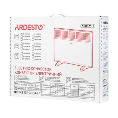 ARDESTO Конвектор ARDESTO, 10м2, 1000Вт, мех. упр-ння, відкритий нагрів. елемент, білий CH-1000MOW фото