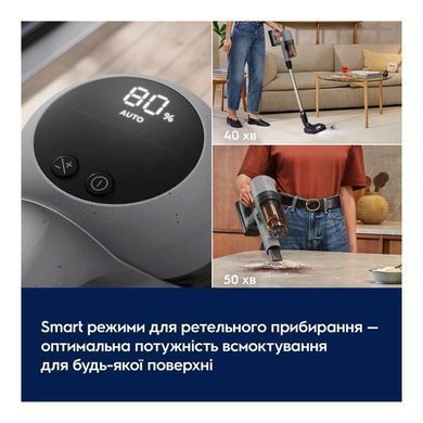 Electrolux Беспроводной пылесос, объём пылесборника &mdash; 0,3 л, автономная работа до 50 мин, вес &mdash; 2,29 кг, HEPA12, AutoMode, 5 насадок, серый EP72AB21UG фото