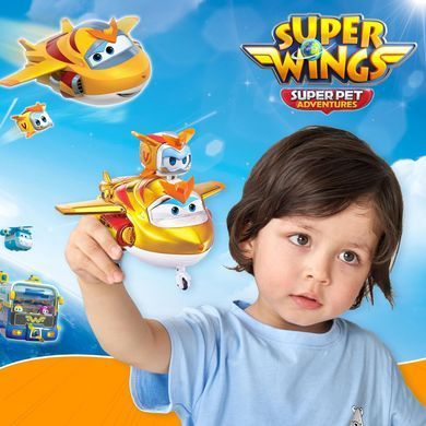Super Wings Ігровий набір Transforming Золотий Хлопчик і улюбленець (Golden Boy & Pet) EU770441 фото