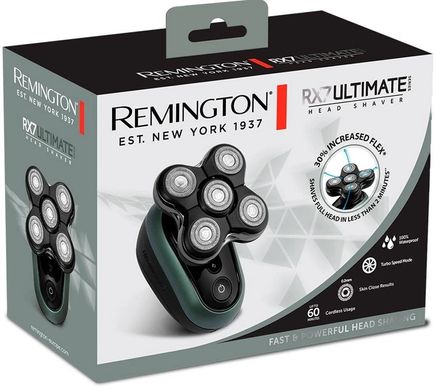 Remington Бритва електр. роторна RX7 ULTIMATE, бритв.головок-5, Li-Ion, сух.+волог., тример, чорно-зелений XR1600 фото