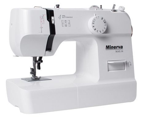 Minerva Швейная машина Max30, электромех., 71 Вт, 13 швейных операций, петля полуавтомат, белый MAX30 фото