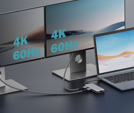 Digitus Док-станція DIGITUS USB-C > 2xHDMI/2xUSB-A/USB-C/SD/MicroSD/RJ54 DA-70915 фото