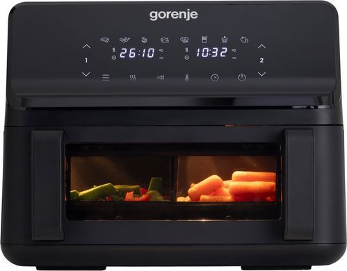 Gorenje air fryer 2700W, bowl-9L, touch control, 8 auto programs, plastic, black AF2700BP фото