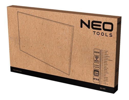 Neo Tools Панель інфрачервона Neo Tools, 450Вт, WIFI, 90х50х3.6см, IP24, термостат, білий 90-105 фото