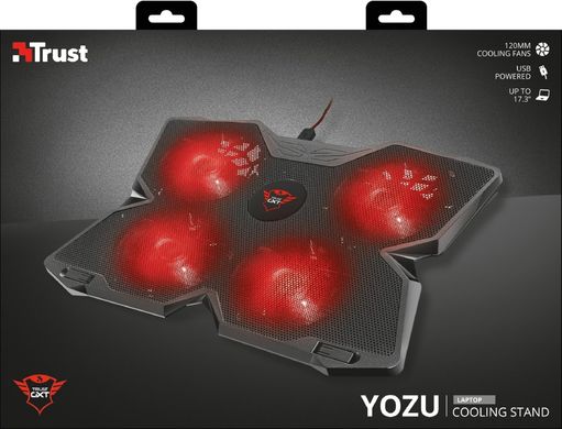 Подставка для ноутбука Trust GXT278 YOZU COOLING (17.3") RED LED Black 20817_TRUST фото