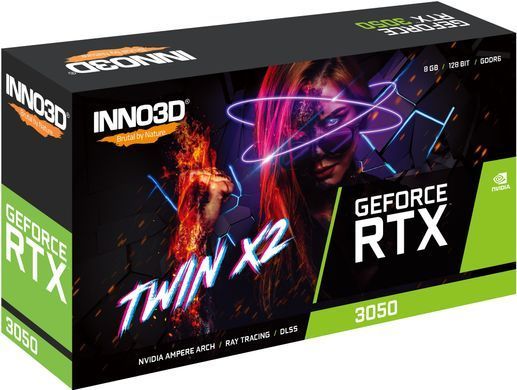 Inno3d Видеокарта GeForce RTX 3050 8GB GDDR6 Twin X2 N30502-08D6-1711VA41 фото