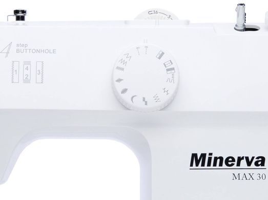 Minerva Швейная машина Max30, электромех., 71 Вт, 13 швейных операций, петля полуавтомат, белый MAX30 фото