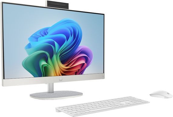 HP Комп'ютер персональний моноблок HP All-in-One 23.8" FHD IPS AG, Intel U7-155U, 16GB, F512GB, UMA, WiFi, кл+м, DOS, білий AE0P5EA фото