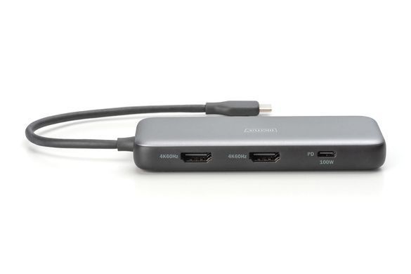 Digitus Док-станція DIGITUS USB-C > 2xHDMI/2xUSB-A/USB-C/SD/MicroSD/RJ54 DA-70915 фото