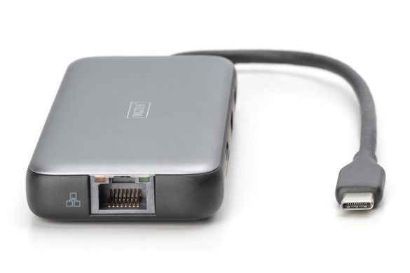 Digitus Док-станція DIGITUS USB-C > 2xHDMI/2xUSB-A/USB-C/SD/MicroSD/RJ54 DA-70915 фото