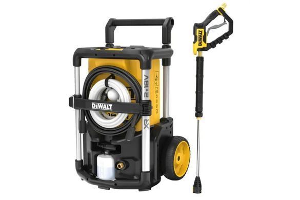 DeWALT Мінімийка високого тиску акумуляторна XR 2х18 В 165бар 300л/год шланг 6м 10.9кг без АКБ та ЗП DCMPW1600N фото