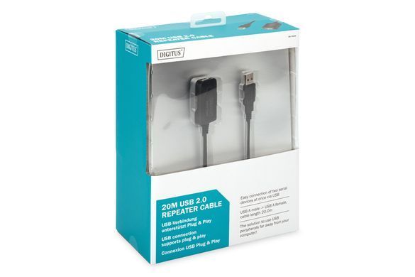 Digitus Удлинитель USB 2.0 Active Cable, A/M-A/F, 20 m DA-73102 фото