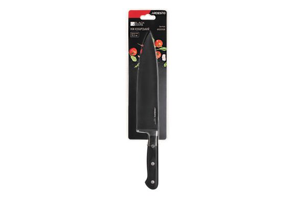 Кухонный нож поварской Ardesto Black Mars, 32 см, длина лезвия 20,3 см, черный, нерж.сталь, дерево AR2031SW фото