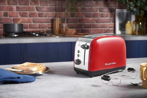 Russell Hobbs Тостер Colours Plus, 1600Вт, нержав., підігрів,разморозка, червоний