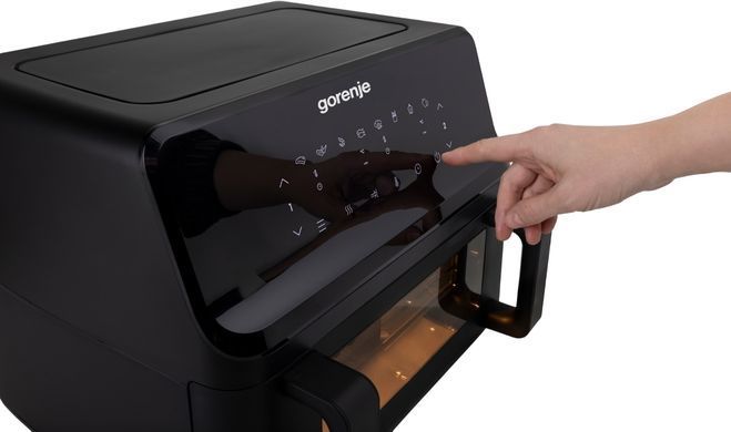 Gorenje air fryer 2700W, bowl-9L, touch control, 8 auto programs, plastic, black AF2700BP фото