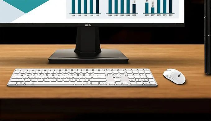 MSI Комплект клавиатура и мышь MSI FORGE K210 W COMBO WHITE UA, Wireless S11-43UA305-Y92 фото