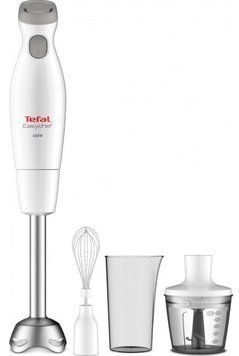 Блендер Tefal заглибний Easychef, 450Вт, 3в1, чаша-800мл, чопер 500мл, турборежим , білий HB453138 фото