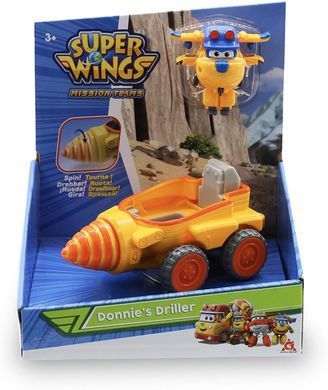 Super Wings Игровой набор Donnie's Driller, Бурильный автомобиль Донни EU730843 фото